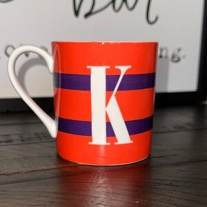 Kate Spade Wickford To The Letter “K” Coffee Mug Cup 10oz Letter Lenox Initial